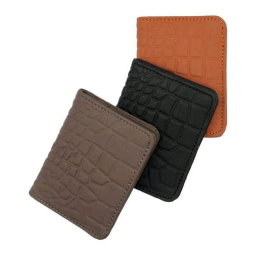 Crocodile Pattern Leather Slim Wallet