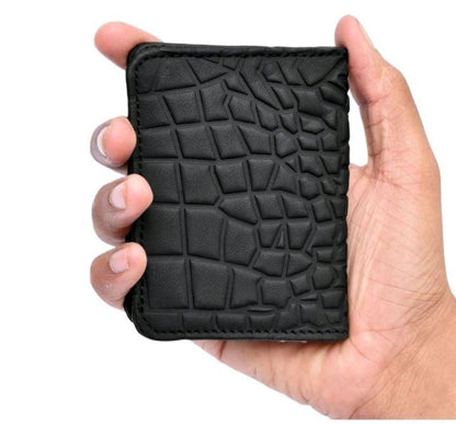 Crocodile Pattern Leather Slim Wallet